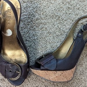 Guess peep toe heels - Brown